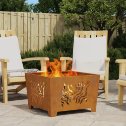 vidaXL Uguns bedre Brūna 60 x 60 x 40 cm Tērauds