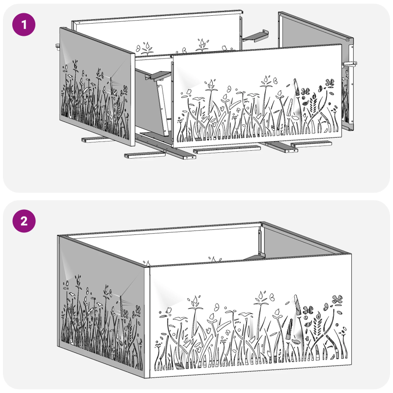 vidaXL Uguns bedre Melna 60 x 60 x 30 cm Tērauds