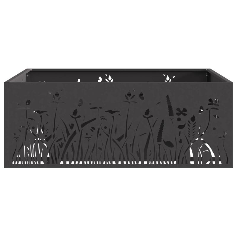 vidaXL Uguns bedre Melna 80 x 80 x 30 cm Tērauds