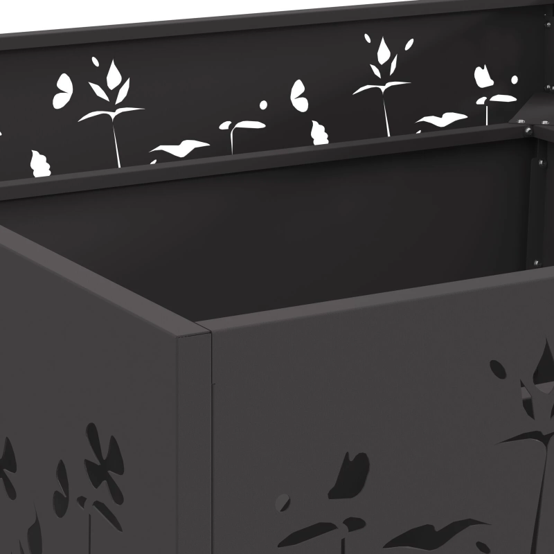 vidaXL Uguns bedre Melna 80 x 80 x 30 cm Tērauds