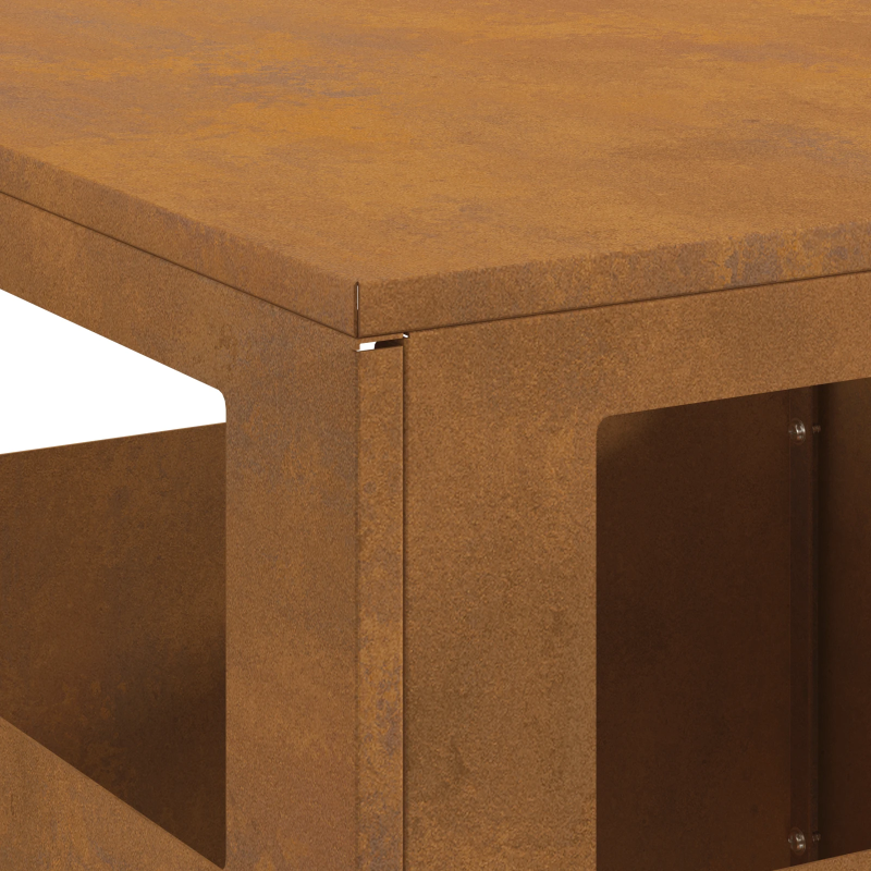 vidaXL Uguns bedre Brūna 35 x 35 x 100 cm Tērauds