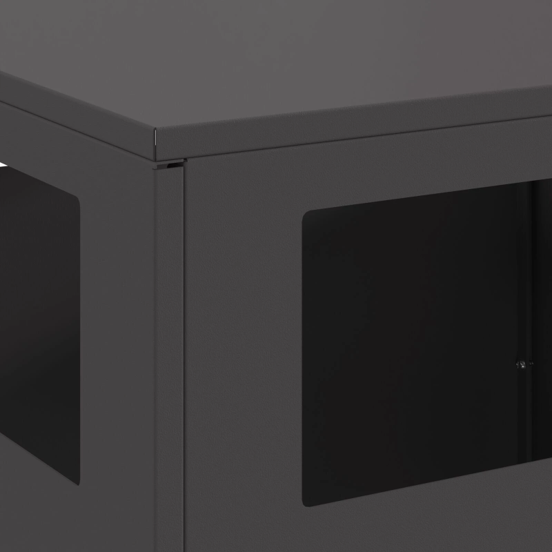 vidaXL Uguns bedre Melna 50 x 50 x 100 cm Tērauds