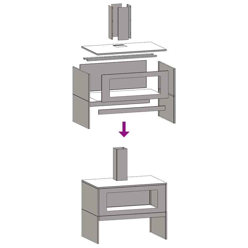 vidaXL Uguns bedre Brūna 80 x 50 x 96 cm Laika tērauds