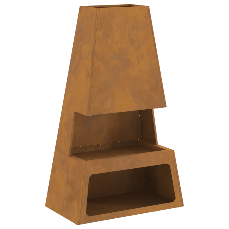 vidaXL Uguns bedre Brūna 60 x 35 x 100 cm Laika tērauds