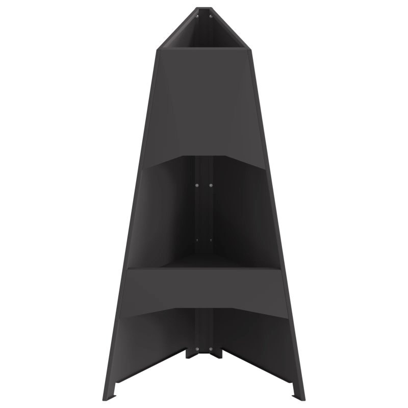 vidaXL Uguns bedre Melna 50 x 50 x 95 cm Tērauds