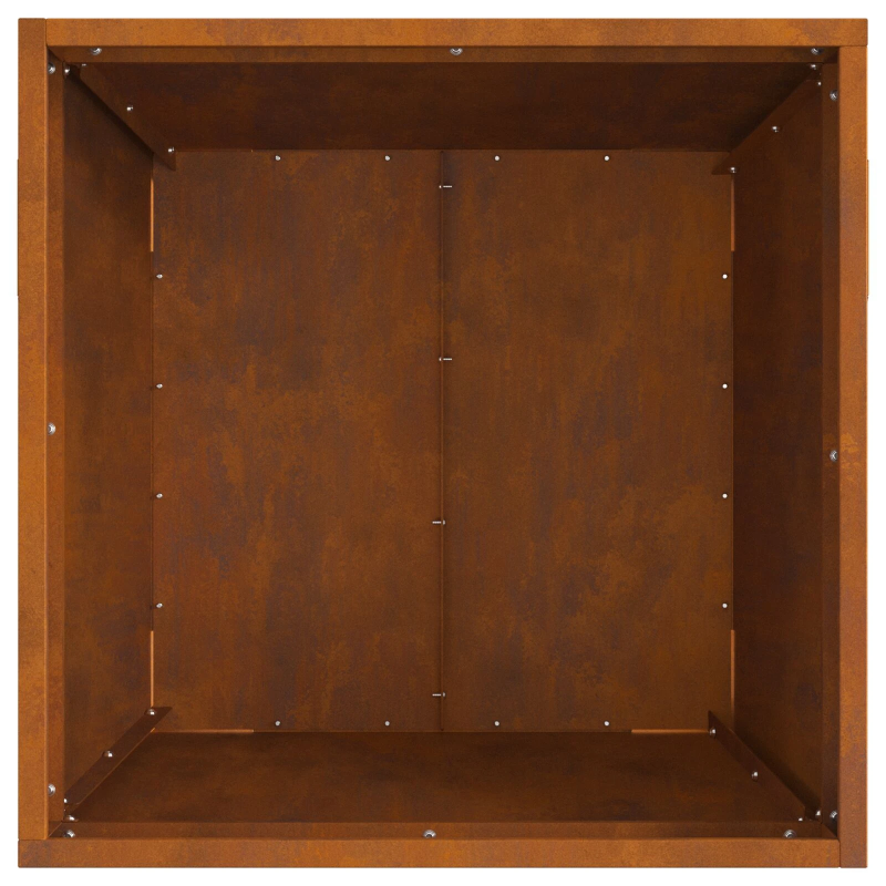 vidaXL Uguns bedre Brūna 50 x 50 x 38 cm Laika tērauds