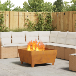 vidaXL Uguns bedre Brūna 80 x 80 x 43 cm Laika tērauds