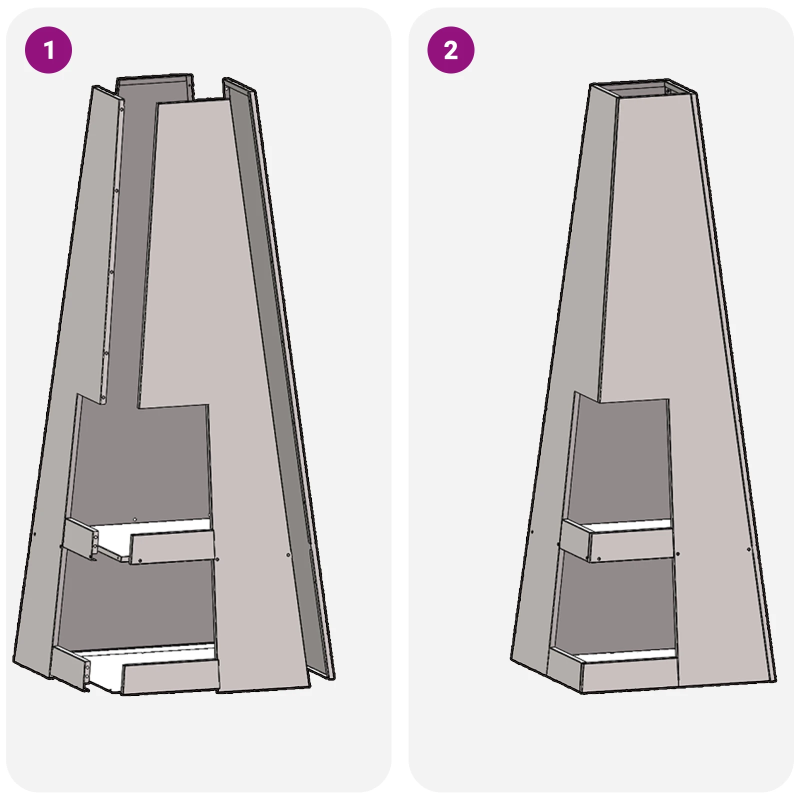 vidaXL Uguns bedre Melna 35 x 35 x 100 cm Tērauds