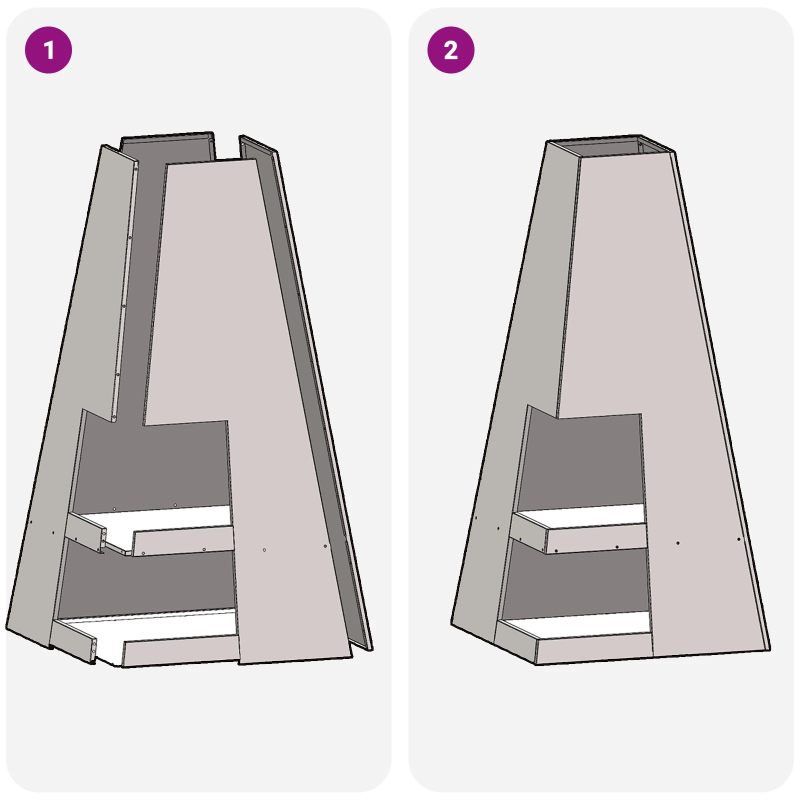 vidaXL Uguns bedre Melna 50 x 50 x 100 cm Tērauds