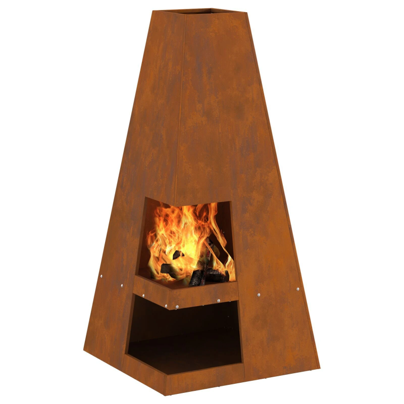 vidaXL Uguns bedre Brūna 50 x 50 x 100 cm Tērauds