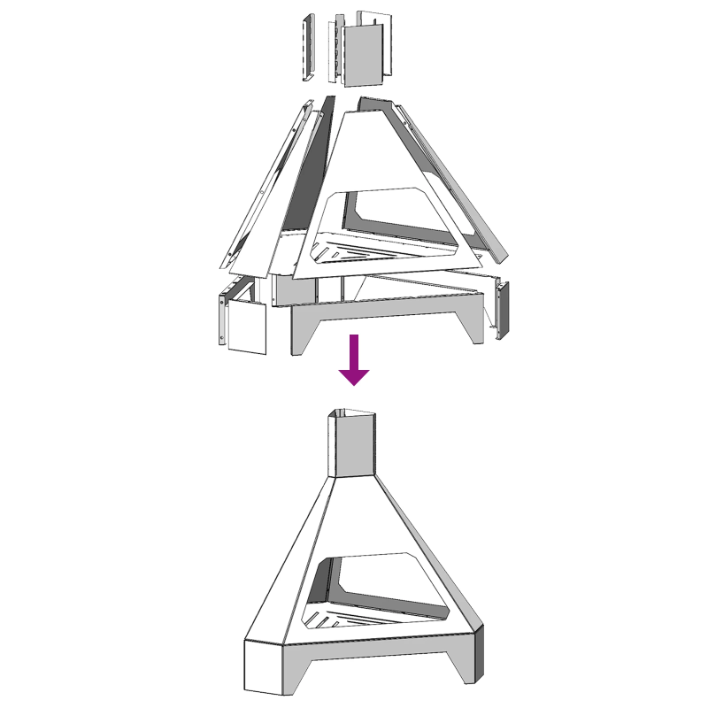 vidaXL Uguns bedre Melna 50 x 43 x 52 cm Tērauds