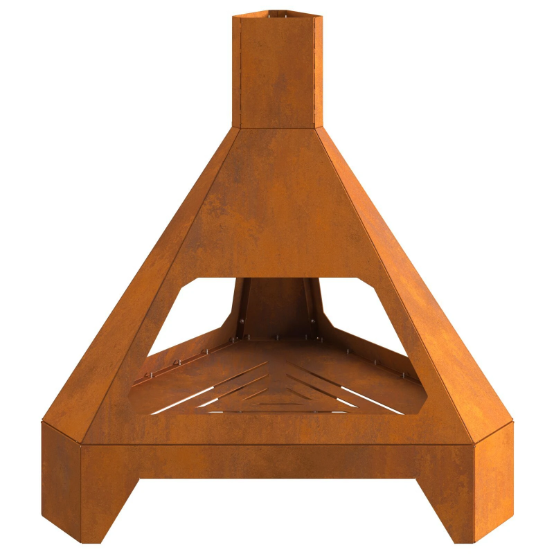 vidaXL Uguns bedre Brūna 50 x 43 x 52 cm Laika tērauds