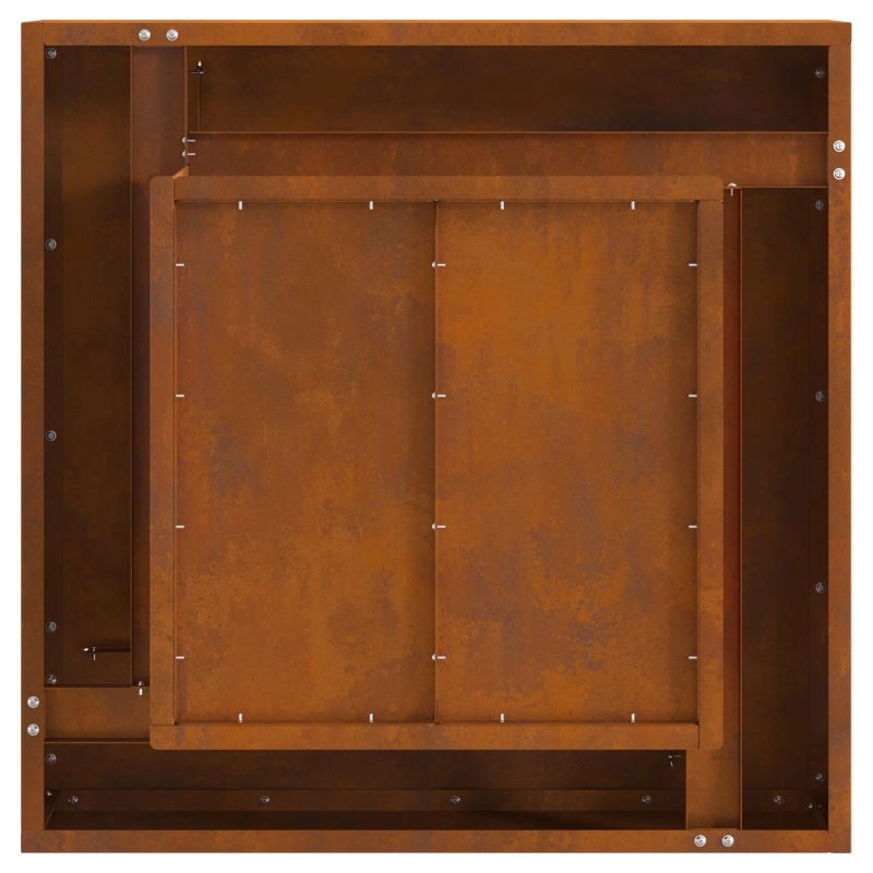 vidaXL Uguns bedre Brūna 60 x 60 x 30 cm Laika tērauds