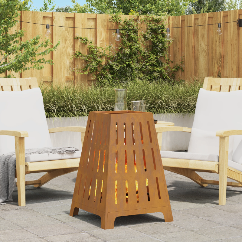 vidaXL Uguns bedre Brūna 50 x 50 x 70 cm Novecināts tērauds