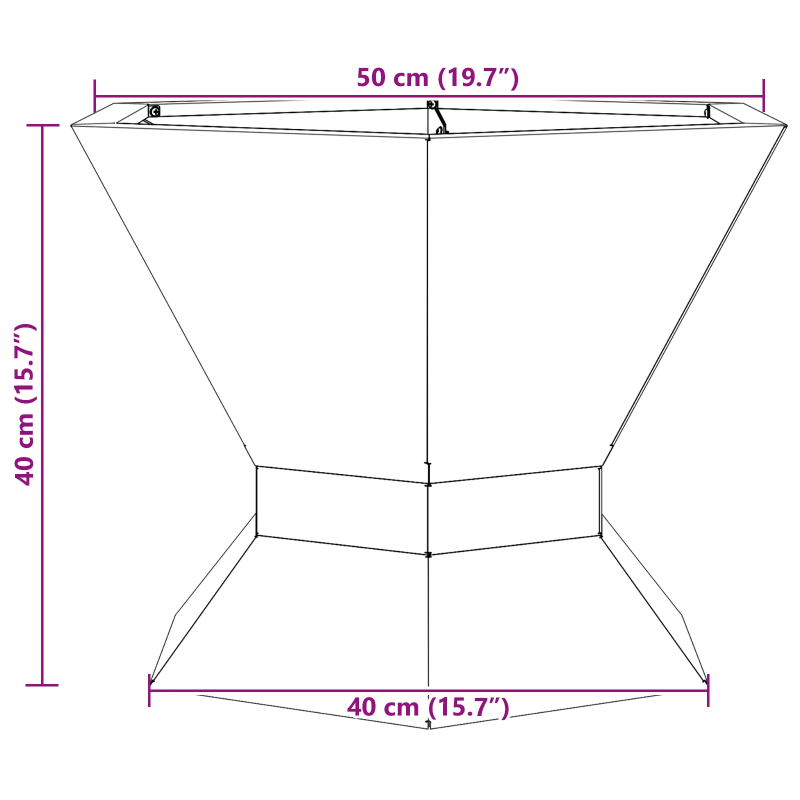 vidaXL Uguns bedre Melna 50 x 50 x 40 cm Tērauds