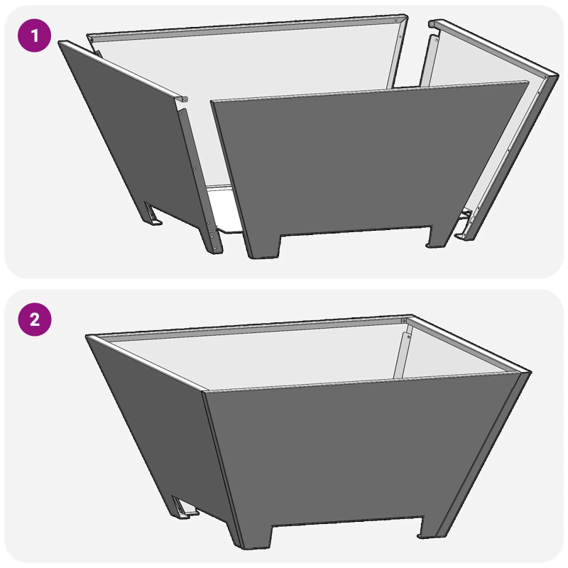 vidaXL Uguns bedre Melna 60 x 60 x 30 cm Tērauds