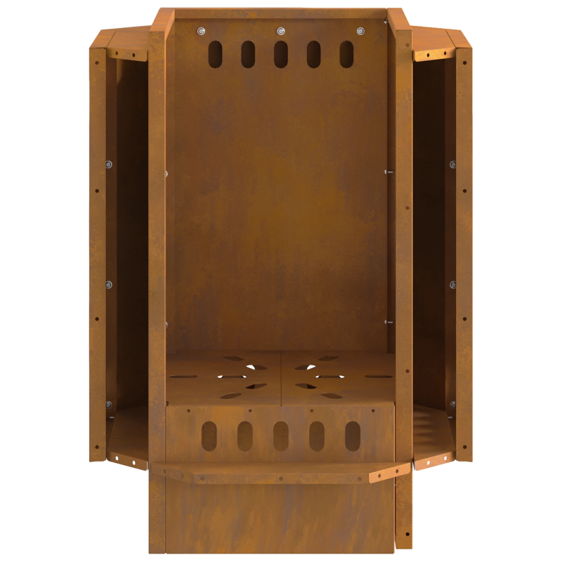 vidaXL Bezsoda ugunskurs Brūna 38 x 38 x 51 cm Laika tērauds