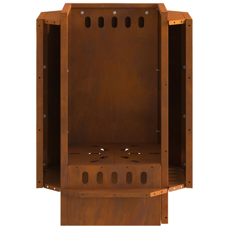 vidaXL Bezsoda ugunskurs Brūna 38 x 38 x 51 cm Laika tērauds