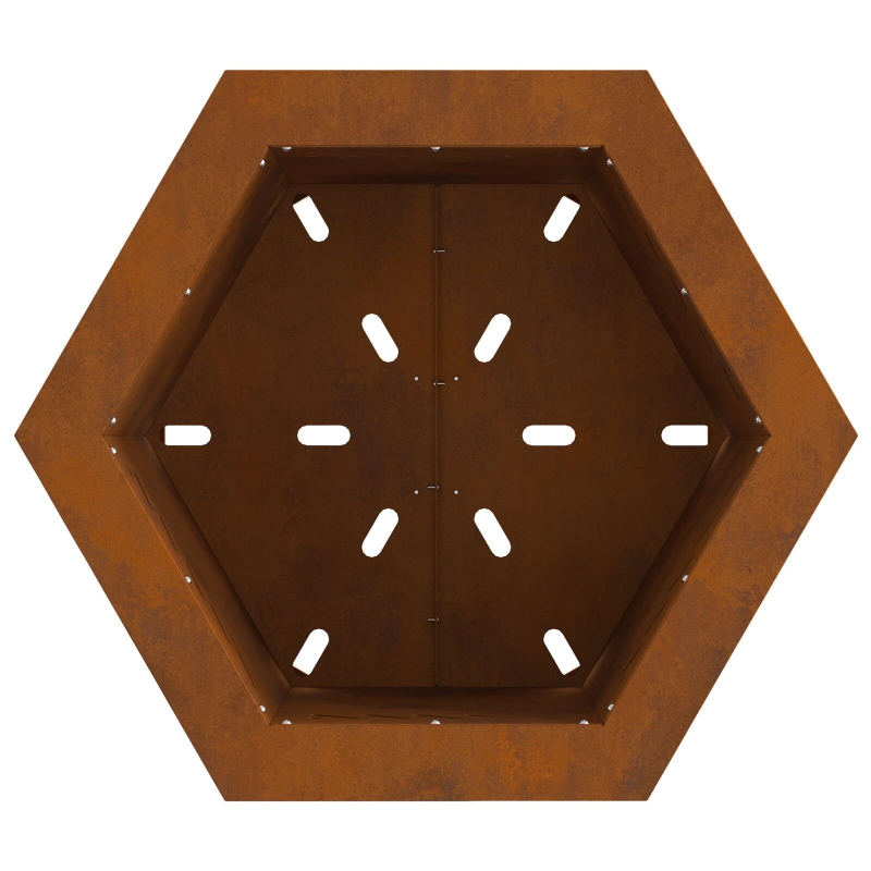 vidaXL Bezsoda ugunskurs Brūna 48 x 48 x 51 cm Laika tērauds