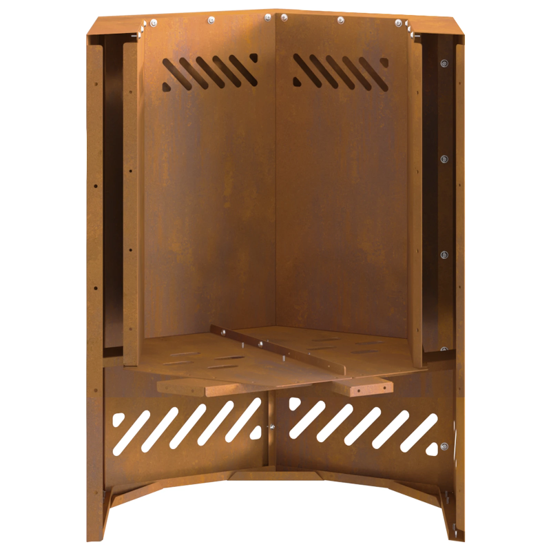 vidaXL Bezsoda ugunskurs Brūna 38 x 38 x 51 cm Laika tērauds