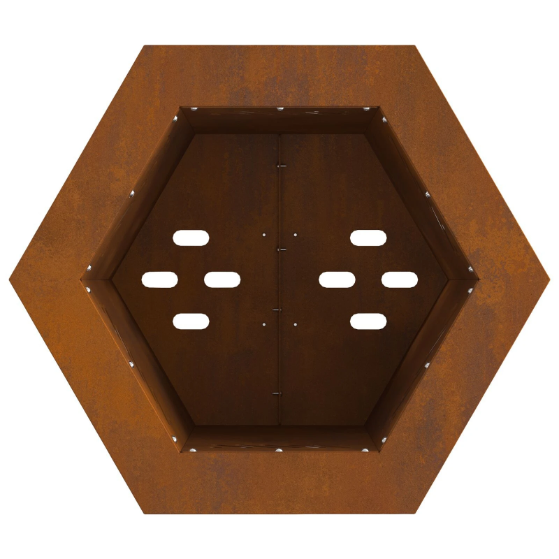 vidaXL Bezsoda ugunskurs Brūna 38 x 38 x 51 cm Laika tērauds