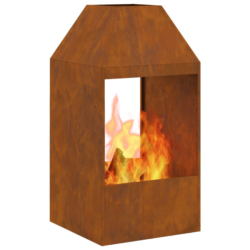 vidaXL Uguns bedre Brūna 50 x 50 x 100 cm Laika tērauds