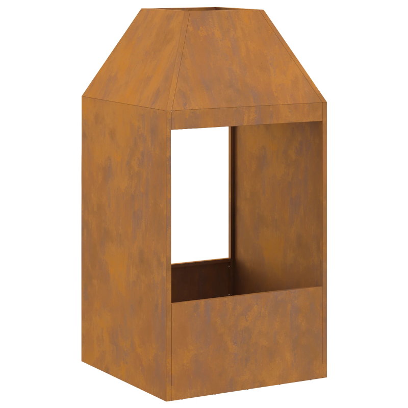 vidaXL Uguns bedre Brūna 50 x 50 x 100 cm Laika tērauds