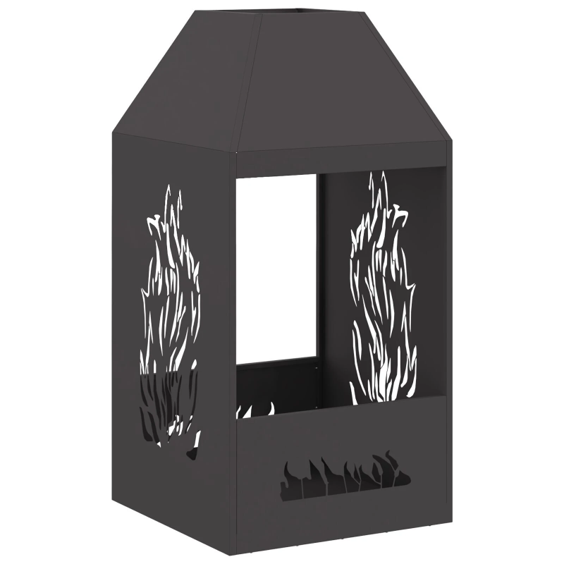 vidaXL Uguns bedre Melna 50 x 50 x 100 cm Tērauds