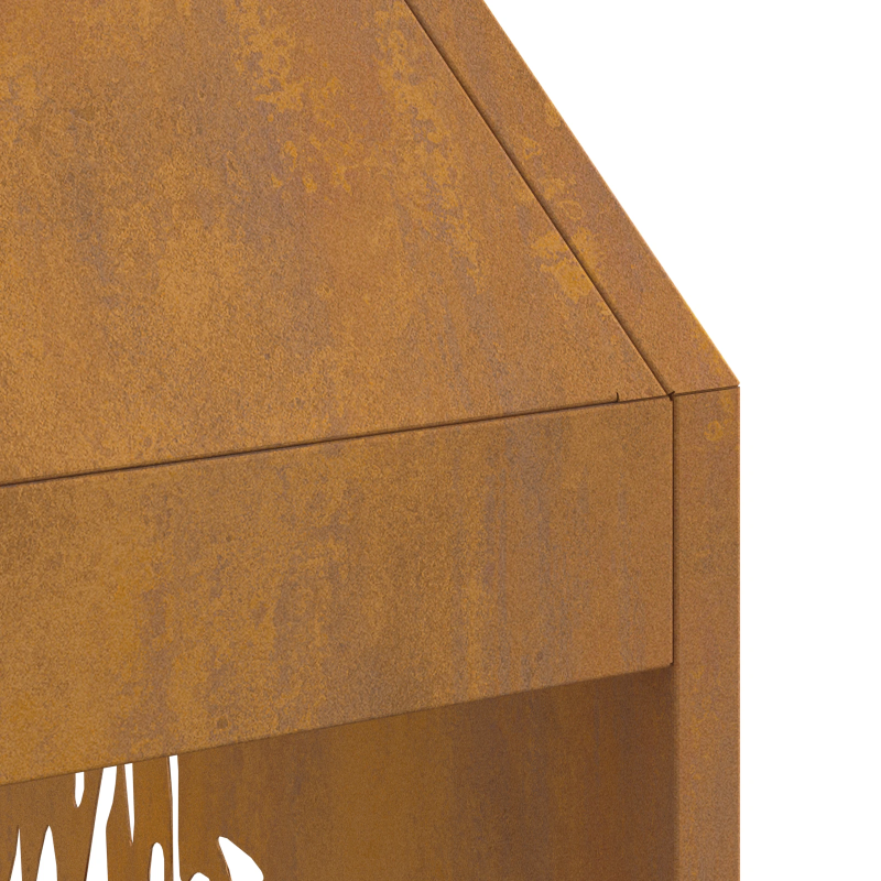 vidaXL Uguns bedre Brūna 50 x 50 x 100 cm Laika tērauds