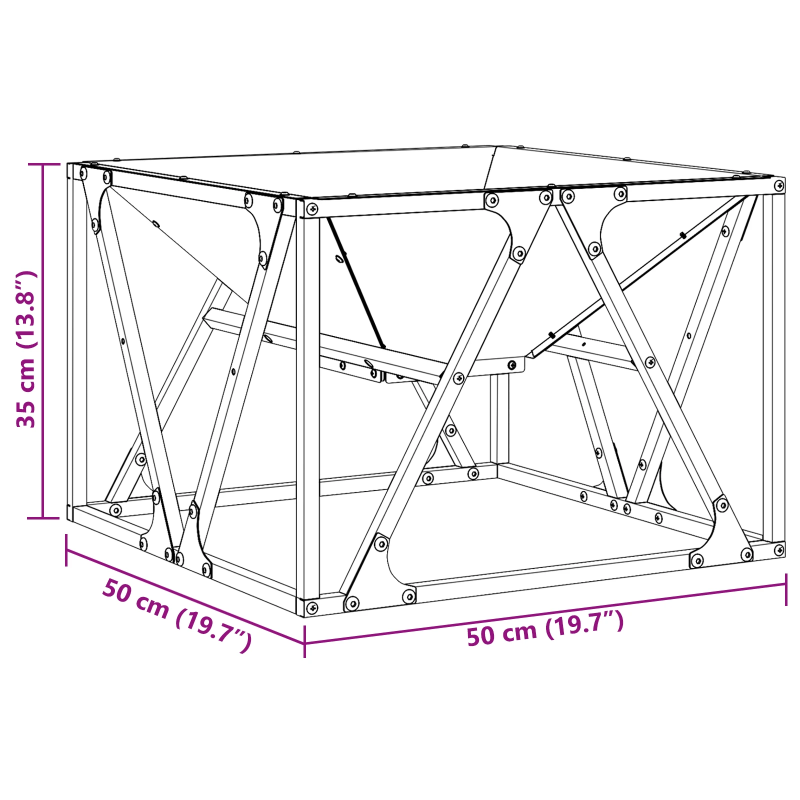 vidaXL Uguns bedre Melna 50 x 50 x 35 cm Tērauds