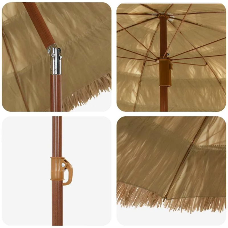 vidaXL Dārza parasols Dabiska 160 x 160 x 196 cm