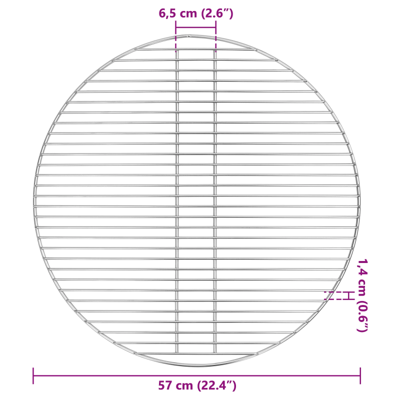 vidaXL BBQ grila reste Sudraba 57 x 57 cm Nerūsējošs tērauds