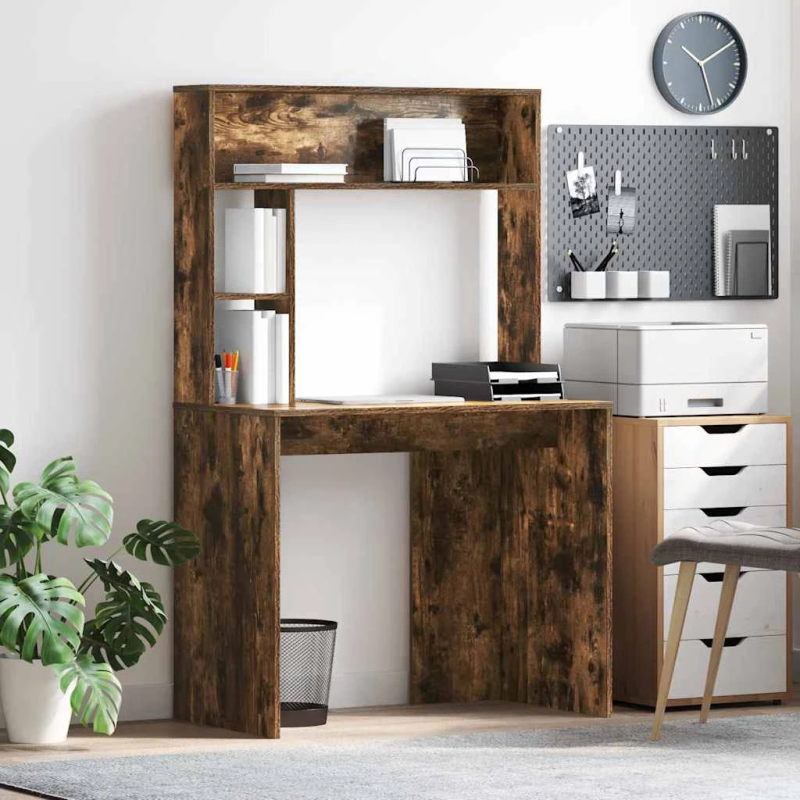 vidaXL Galds Dūmaka ozols 91 x 50 x 149 cm Inženierijas koks