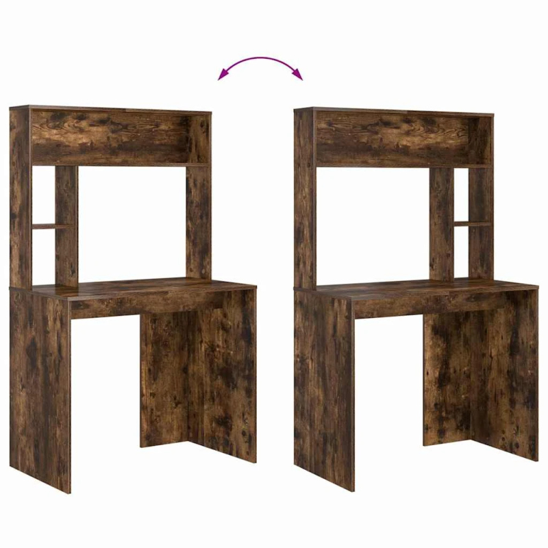 vidaXL Galds Dūmaka ozols 91 x 50 x 149 cm Inženierijas koks