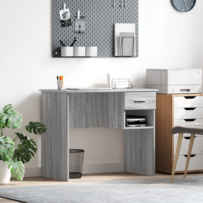 vidaXL Galds Pelēks Sonoma 90 x 49 x 75 cm Inženierijas koks