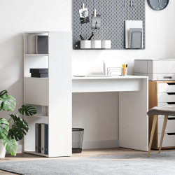 vidaXL Galds ar plauktu Balts 113 x 54 x 120 cm Inženierijas koks