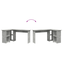 vidaXL Galds Betona pelēks 142 x 102 x 73 cm Inženierijas koks