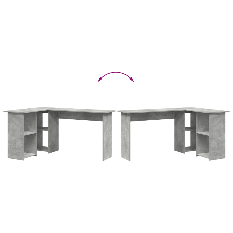 vidaXL Galds Betona pelēks 142 x 102 x 73 cm Inženierijas koks