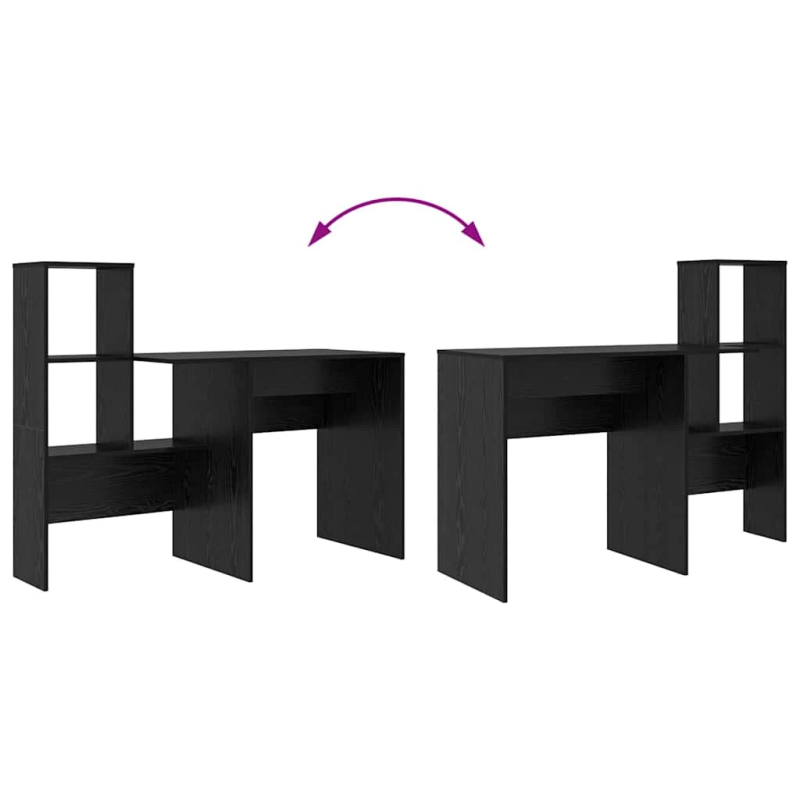 vidaXL Galds Melns ozolkoks 131,5 x 50 x 106,5 cm Inženierijas koks