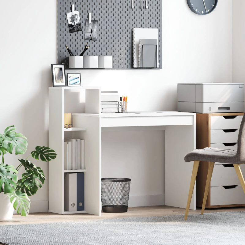 vidaXL Galds ar plauktu Balts 100 x 40 x 90 cm Inženierijas koks