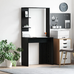 vidaXL Galds Melns ozolkoks 78,5 x 37 x 154,5 cm Inženierijas koks