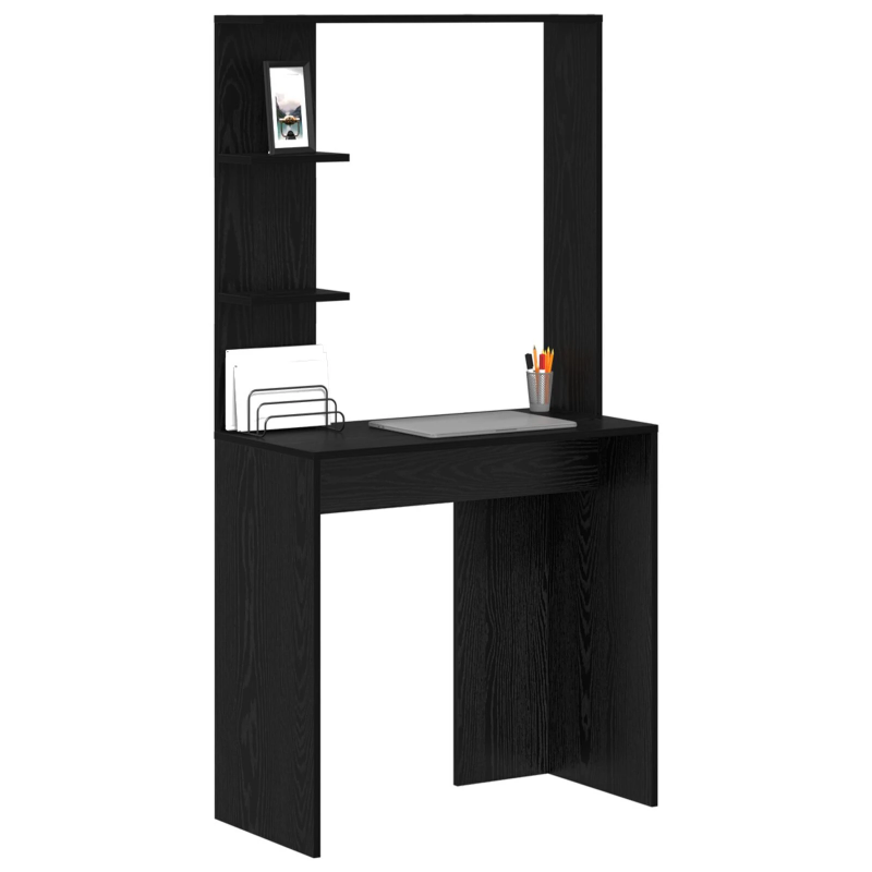 vidaXL Galds Melns ozolkoks 78,5 x 37 x 154,5 cm Inženierijas koks