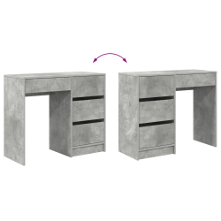 vidaXL Galds Betona pelēks 90 x 37.5 x 75 cm Inženierijas koks