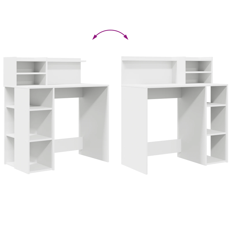 vidaXL Galds ar plauktu Balts 90 x 48 x 101,5 cm Inženierijas koks