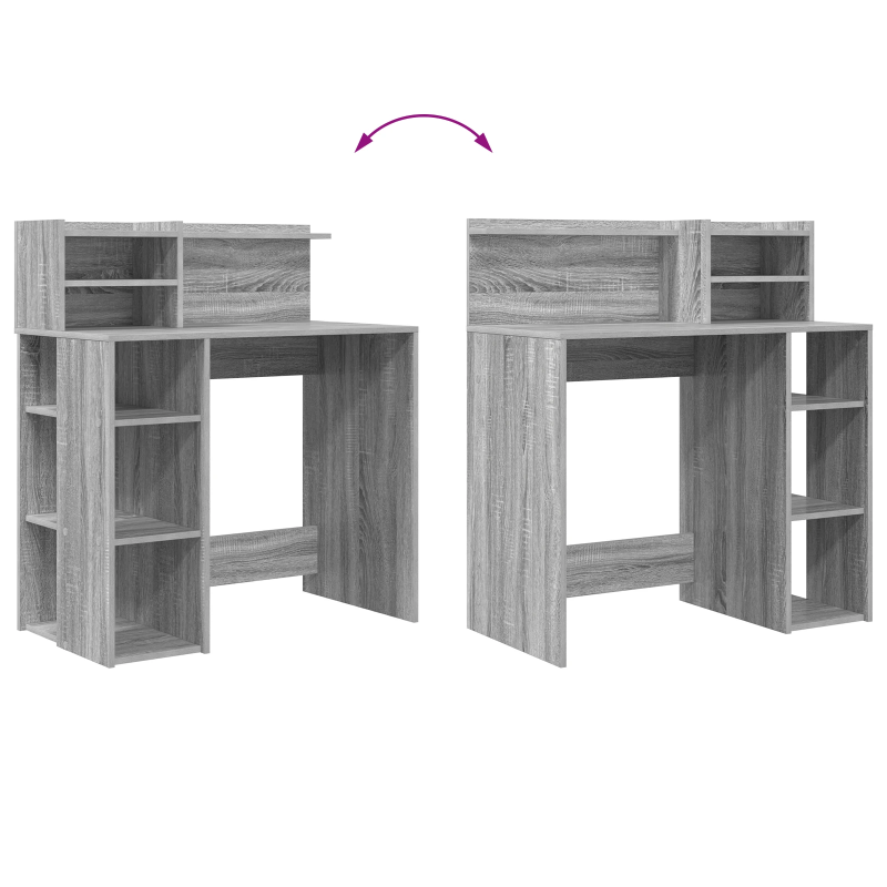 vidaXL Galds Pelēks Sonoma 90 x 48 x 101,5 cm Inženierijas koks