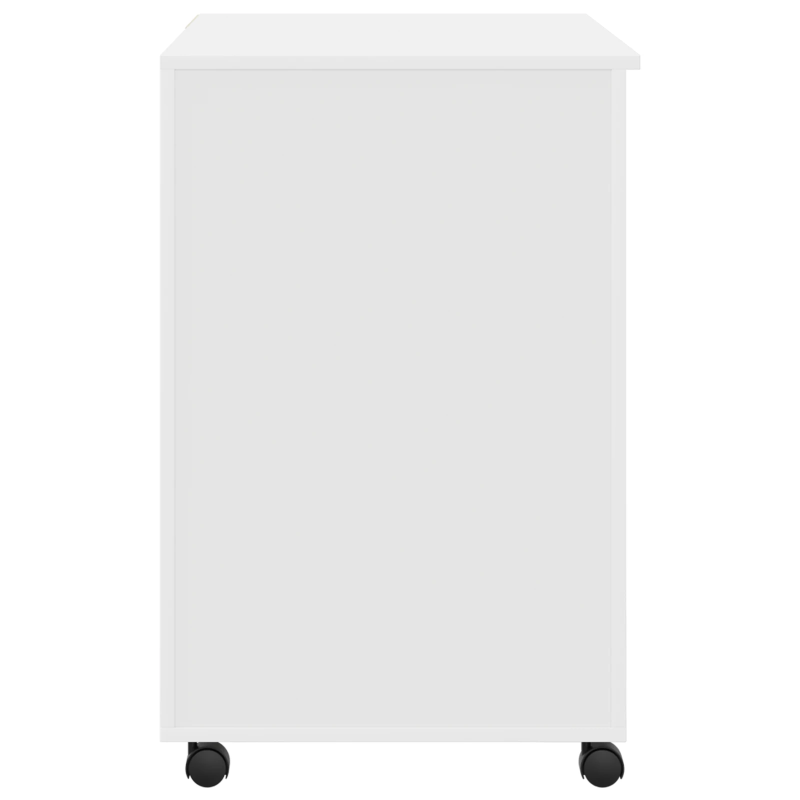 vidaXL Galds ar ratieniem Balts 91 x 50 x 77 cm Inženierijas koks