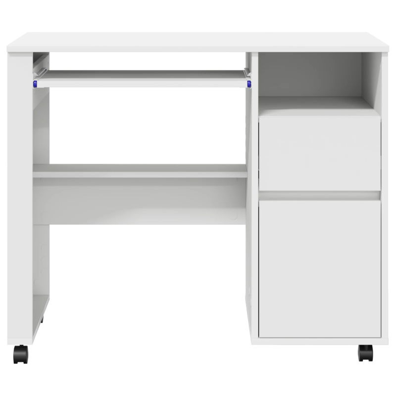 vidaXL Galds ar ratieniem Balts 91 x 50 x 77 cm Inženierijas koks