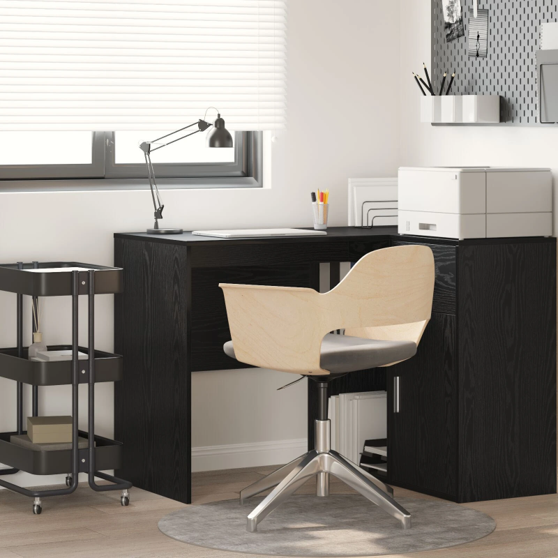 vidaXL Galds Melns ozolkoks 102 x 50 x 75 cm Inženierijas koks