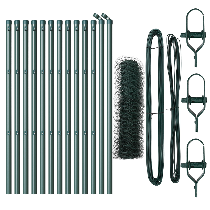 vidaXL Žoga āķis Zaļa 25 x 0,4 m ,36 mm siets, Tērauds un PVC