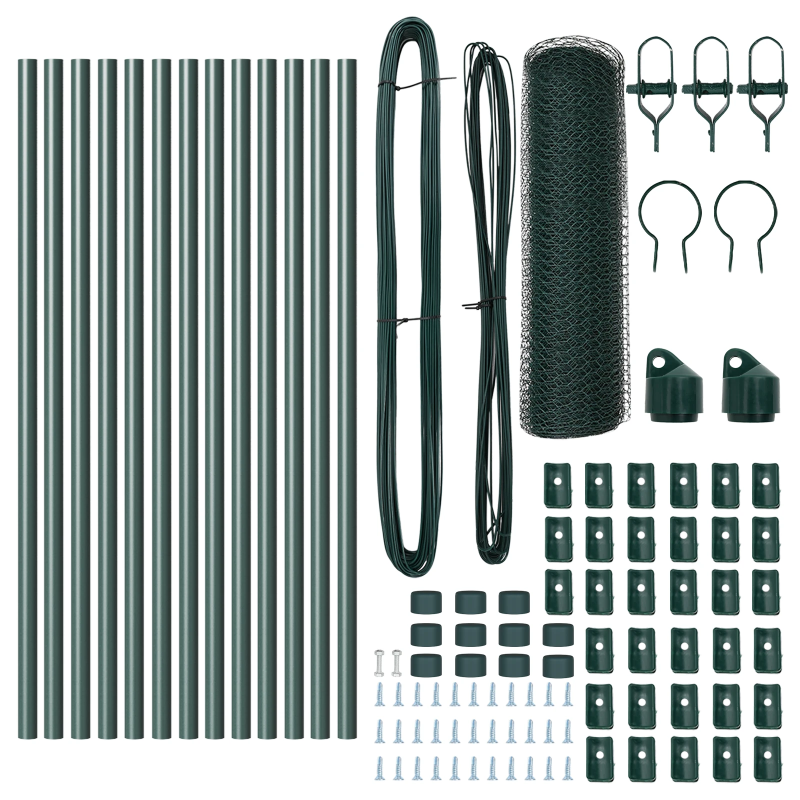 vidaXL Žoga āķis Zaļa 25 x 0,8 m ,13 mm sieta, Tērauds un PVC